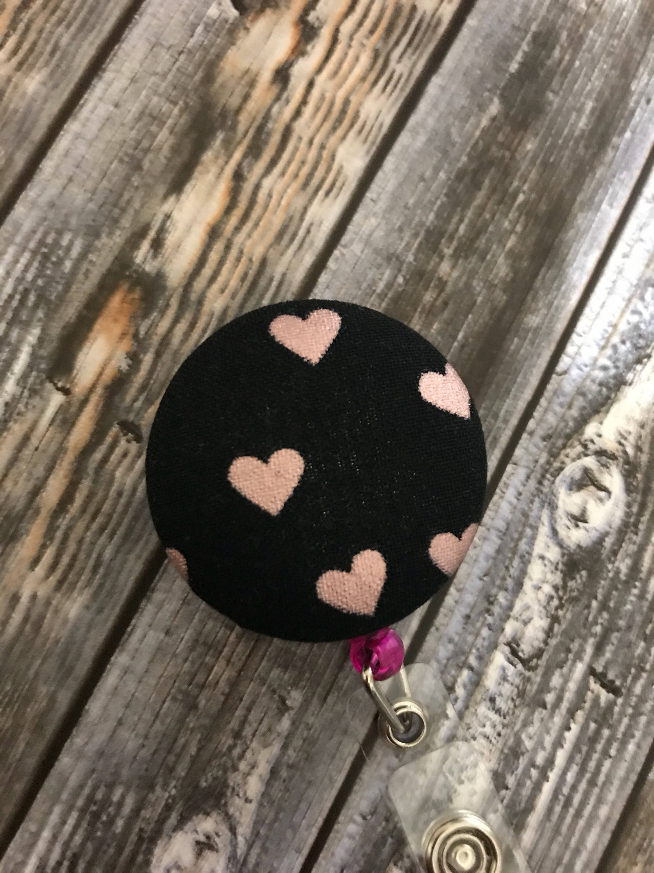 Rose Gold Heart Retractable Badge Reel ID Badge Cute Badge Reel Name Holder Nurse Badge Reel ID Badge Holder Valentines Day Accesories Alligator Clip