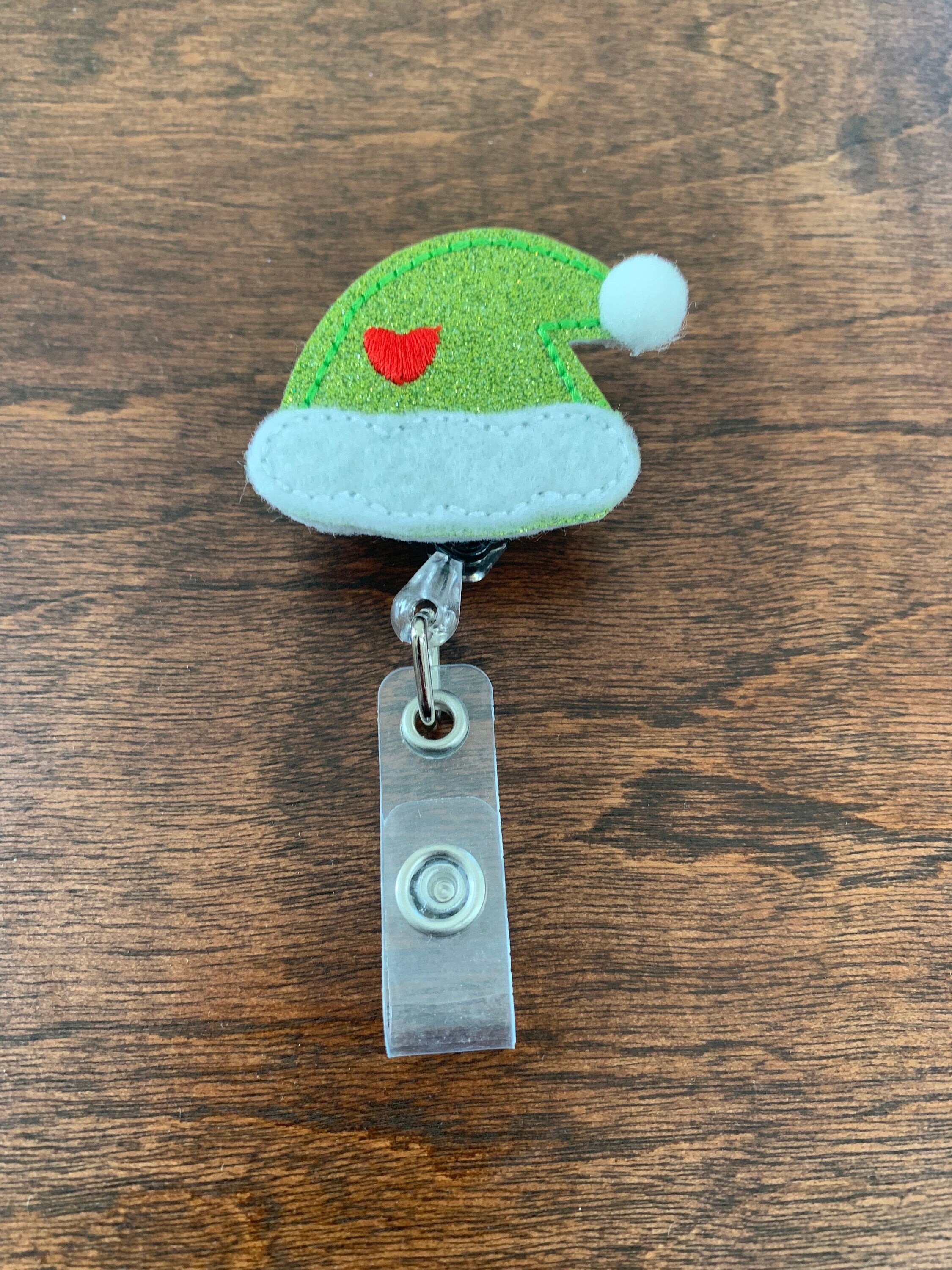 Christmas Badge Reel, Santa Hat Badge Reel, Holiday Badge Reel – 13  Dragonfly Designs