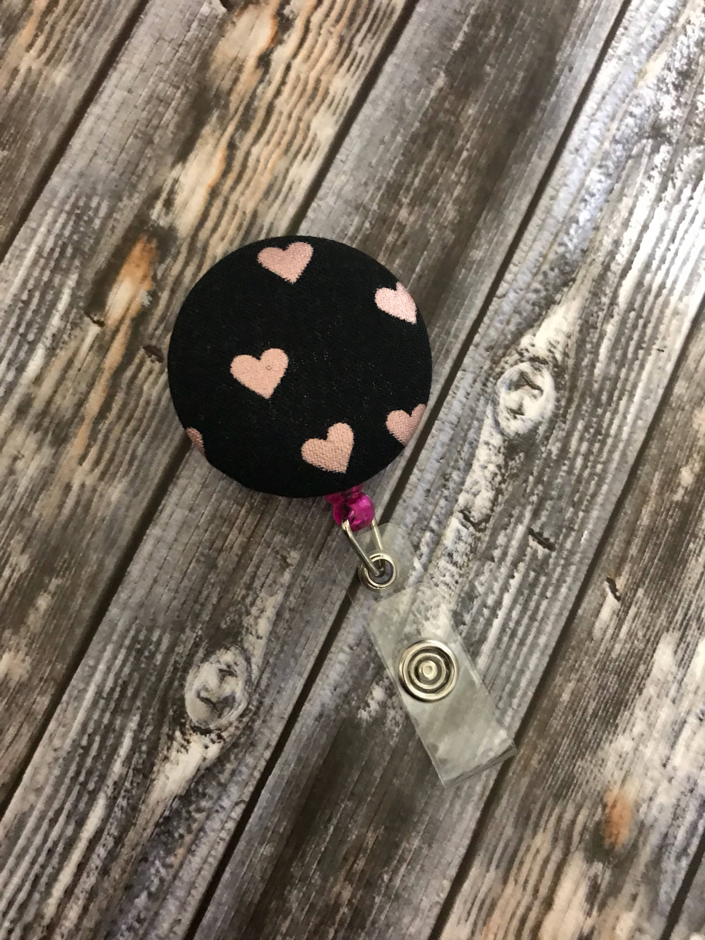 Rose Gold Heart Retractable Badge Reel ID Badge Cute Badge Reel Name Holder  Nurse Badge Reel ID Badge Holder Valentines Day Accesories