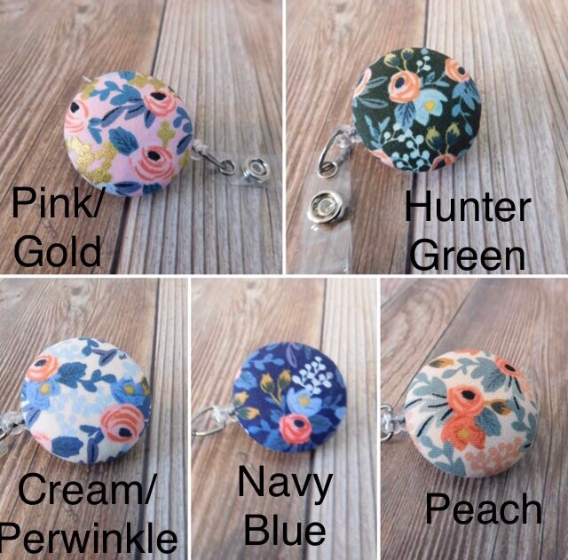 Rifle Paper Floral Badge Reel - Retractable ID Badge - Cute Badge Reel - Badge Name Holder - Nurse Badge Reel - ID Badge Holder -teacher HeavyDuty