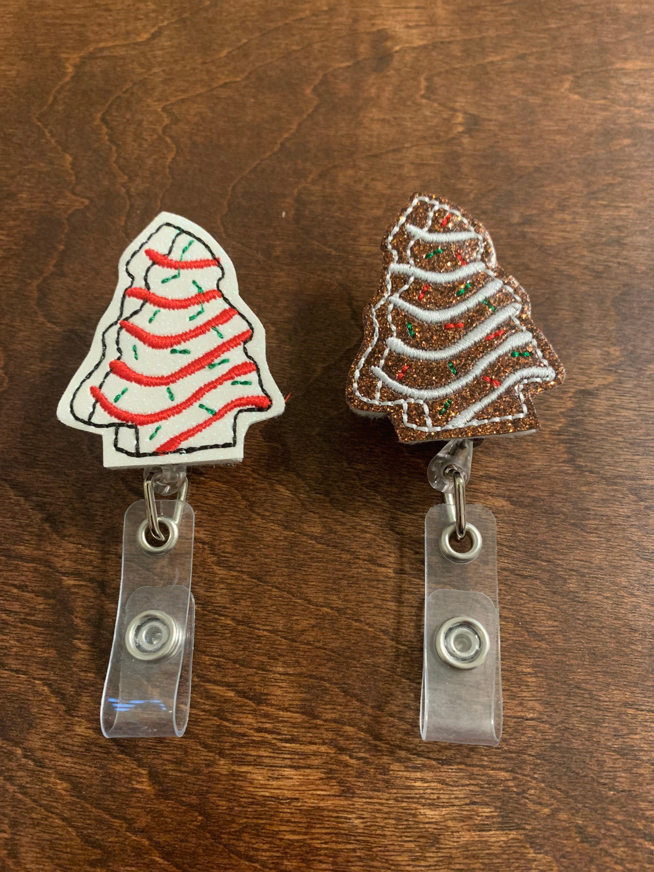 Christmas Tree Snack Cake Badge Reel - Christmas Badge Reel - Holiday Badge  Reel