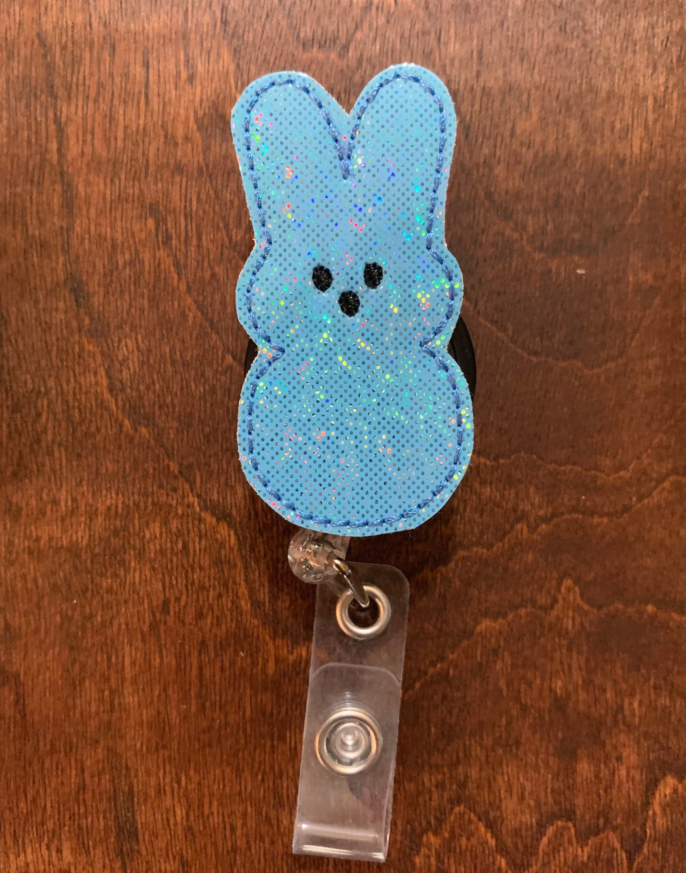 Rn Badge Reel Bunny Retractable Badge Reel Glitter ID Holder Easter Bunny  Badge Reel Retractable Badge Clip Nursing Badge Holder 