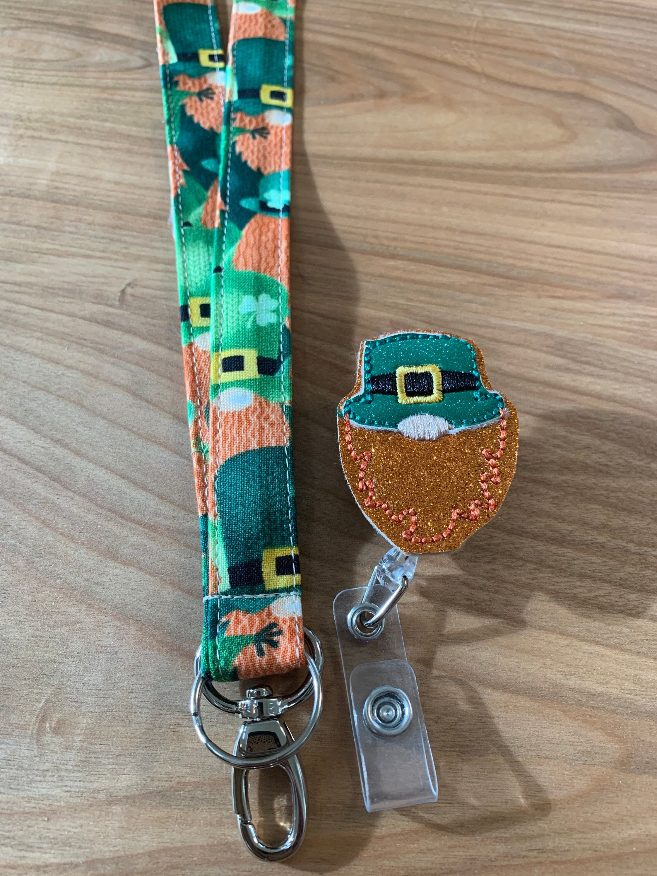 St Patricks Day, Lanyard, Rainbow, Badge Reel, Teacher Lanyard, Gnome – 13  Dragonfly Designs