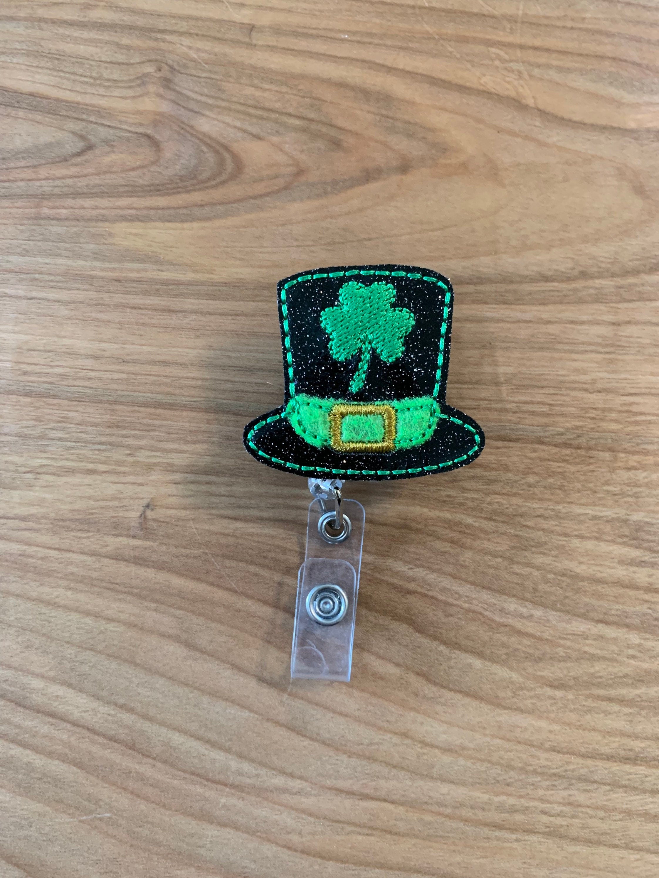 Glitter Badge Reel, Shamrock Badge Reel, St Patrick Badge Reel